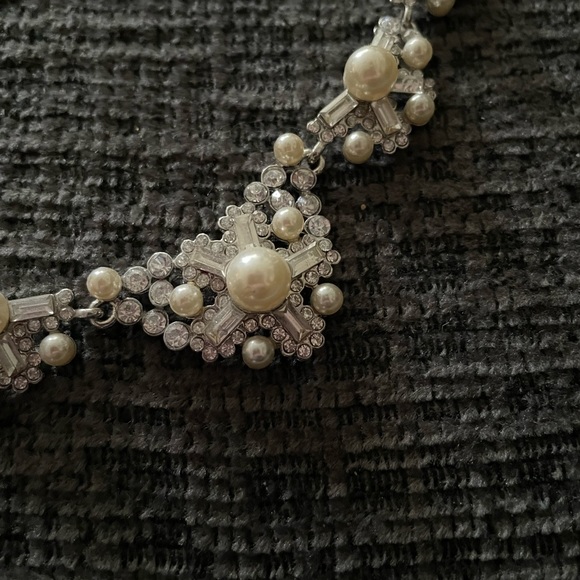 RSVP Pearl And Rhinestone Necklace - Picture 2 of 4